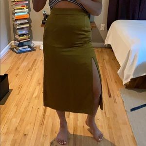 ♥️LANVIN CHARTREUSE SLIT SKIRT IT 36